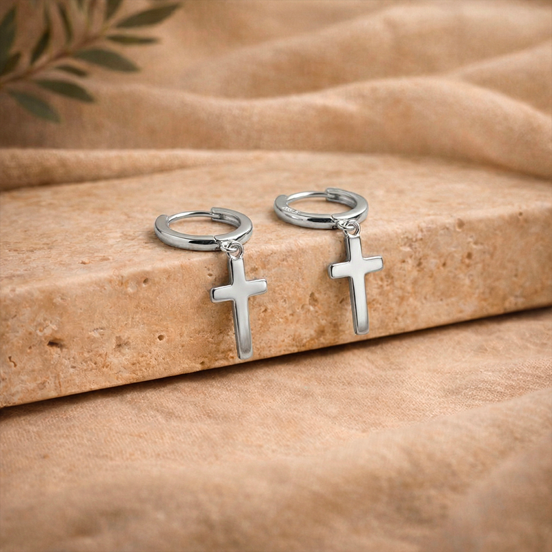 Boucles d'oreilles croix pendantes - Altare