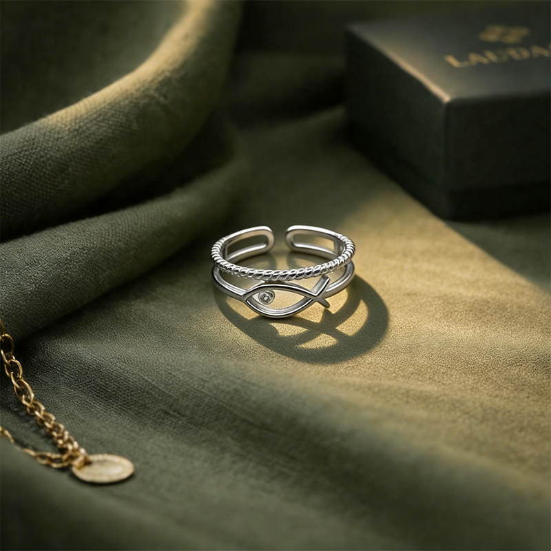 Bague Ichtus argentée