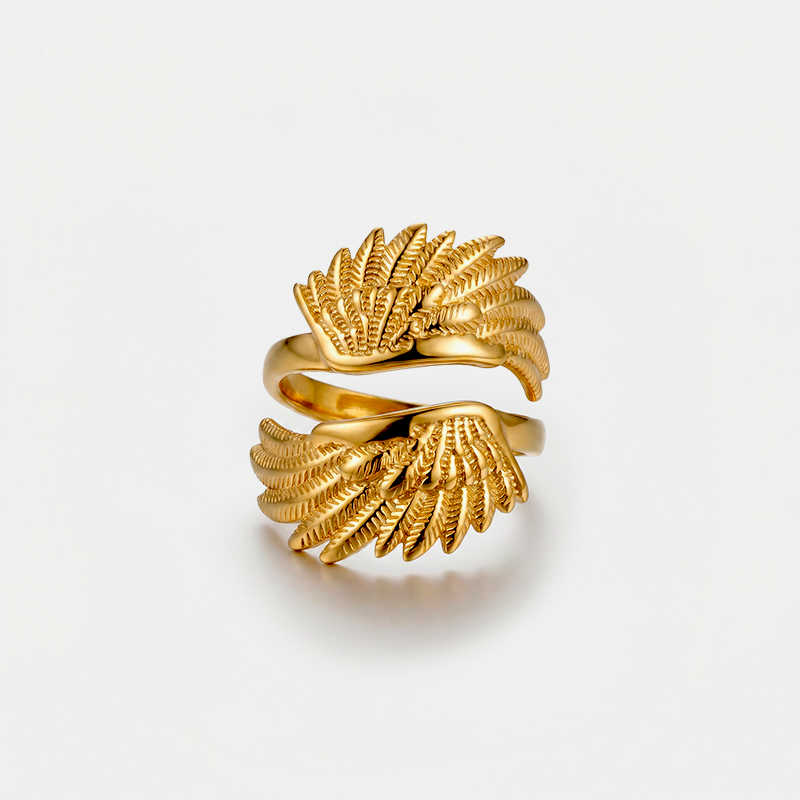 Bague ailes d'ange, finition dorée