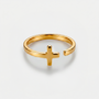 Bague croix simple, finition dorée