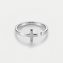 Bague croix simple argentée