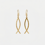 Boucles d'oreilles Ichtus, finition dorée