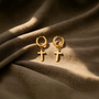 Boucles d'oreilles croix acier or