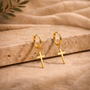 Boucles d'oreilles croix dorée
