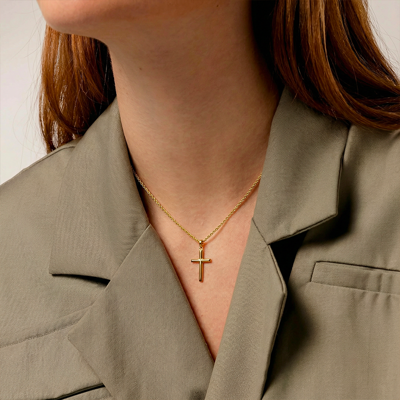 Collier Croix Chrétienne Femme __switch:Or