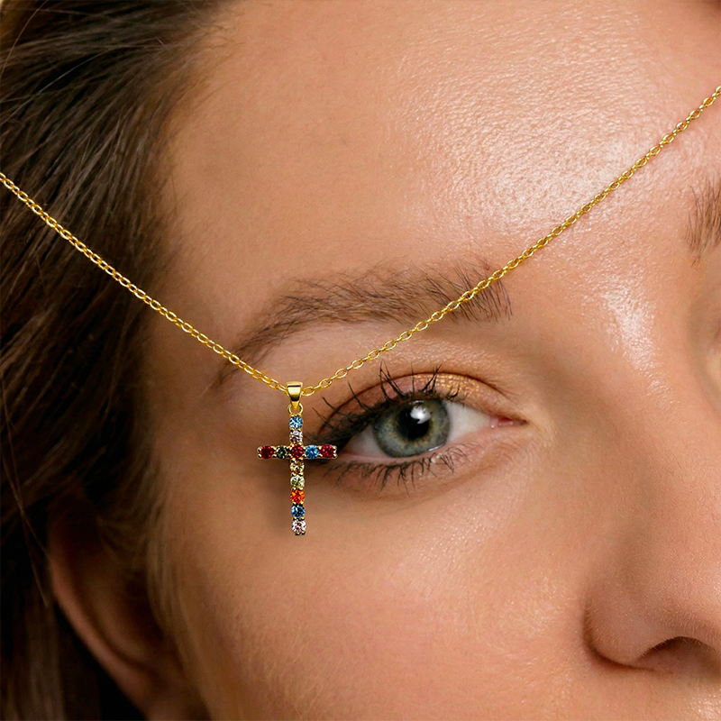 Collier Croix Couleur