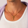 Collier Croix Minimaliste Homme Or 