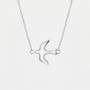 Collier colombe Saint-Esprit, finition argentée