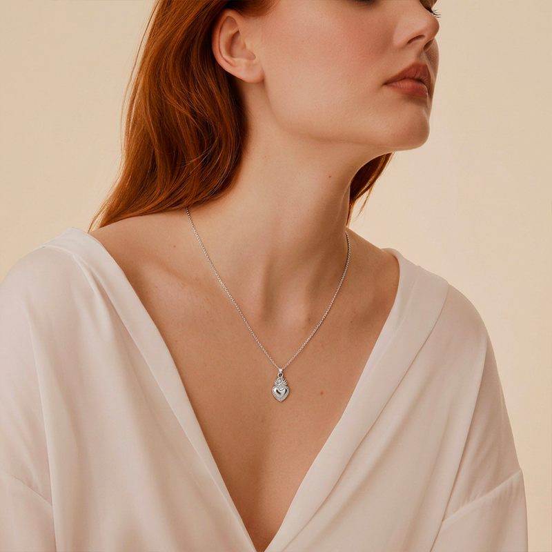 Collier Ex Voto cœur argentée