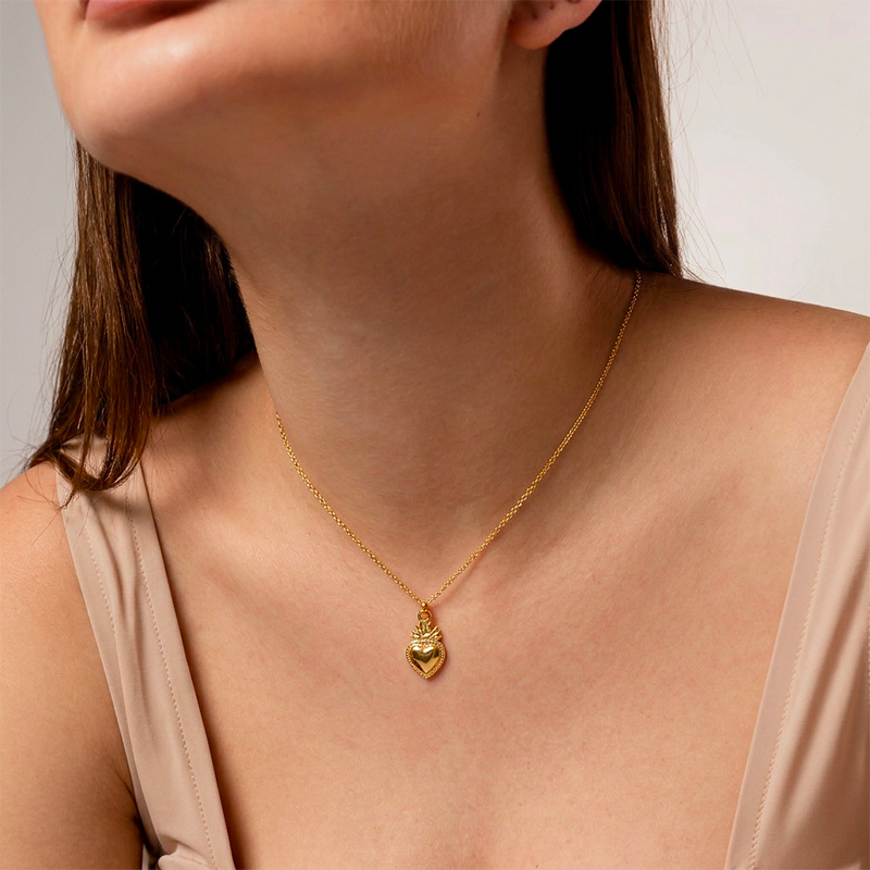 Collier Ex Voto cœur dorée