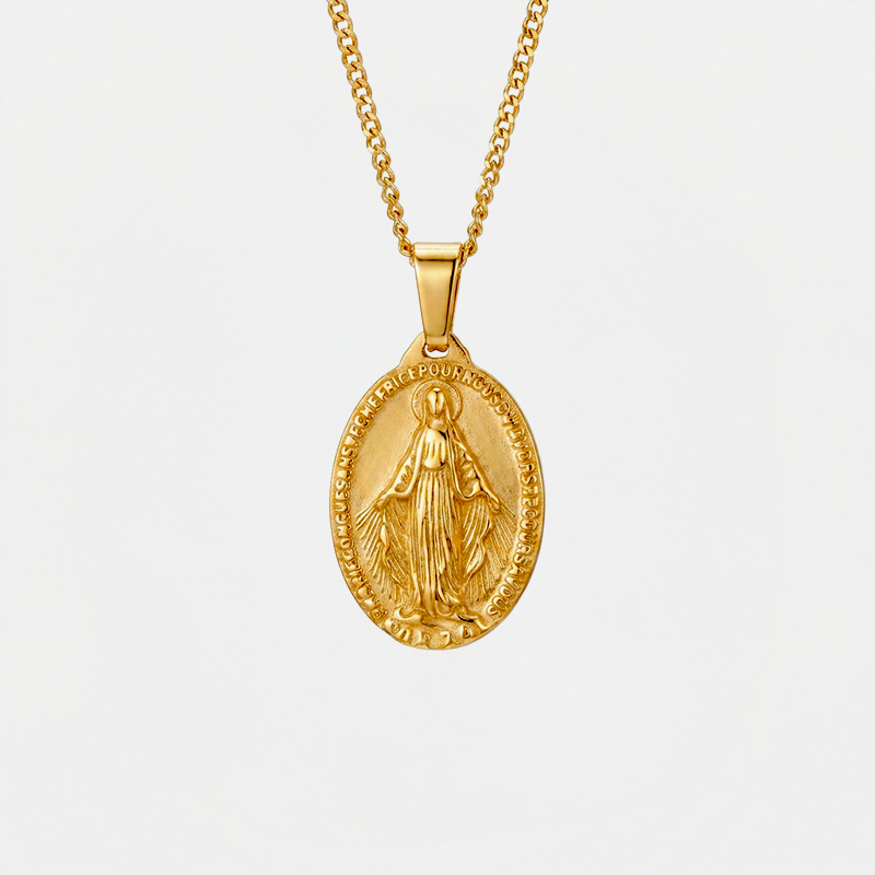 Collier Médaille Miraculeuse, finition dorée