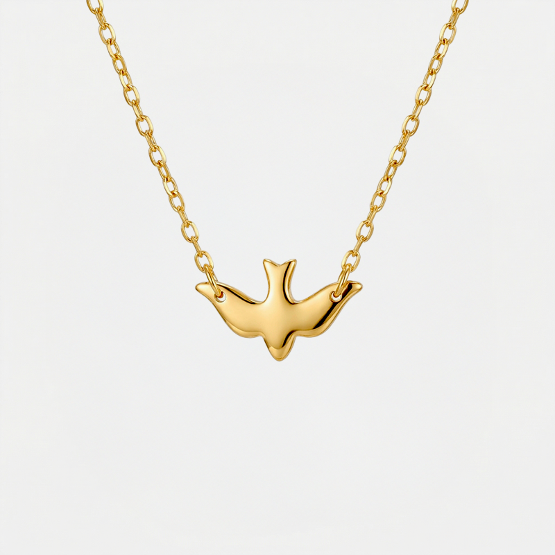 Collier colombe Saint-Esprit, finition dorée