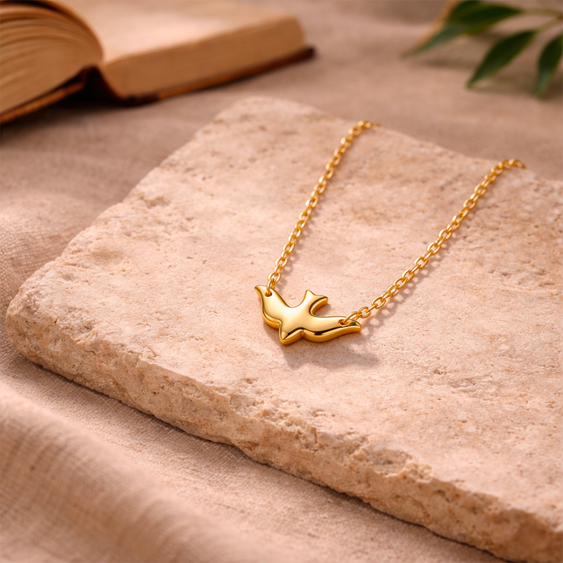 Collier colombe Saint-Esprit dorée