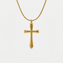 Collier croix doré, finition dorée