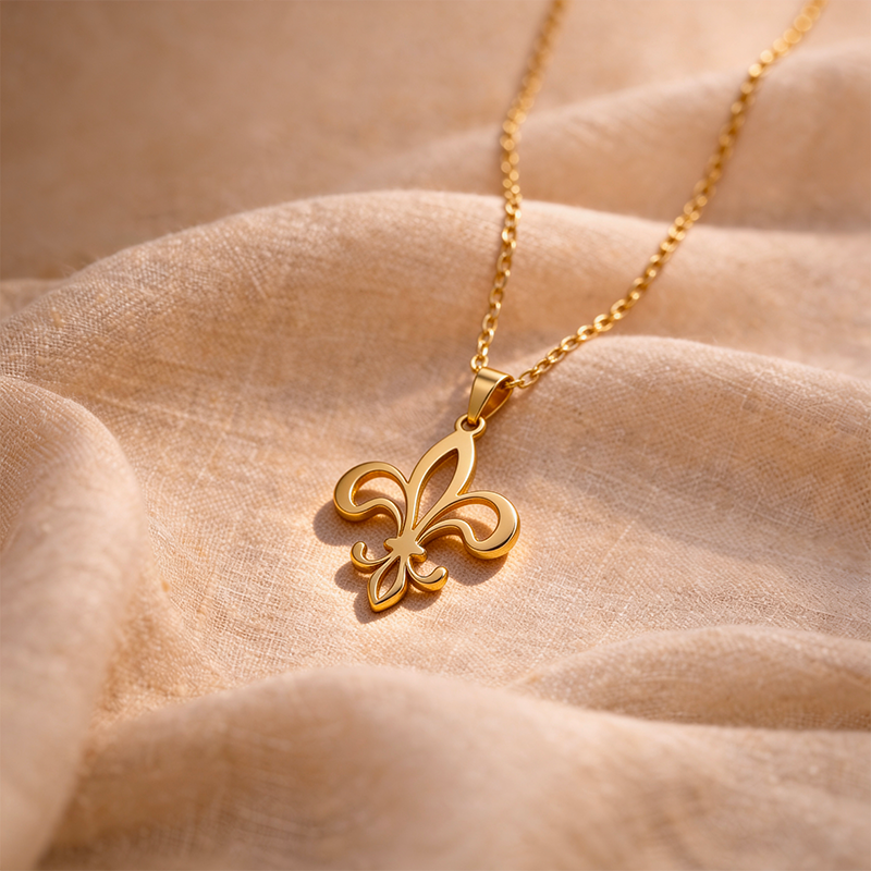 Collier fleur de lys dorée