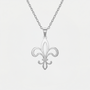 Collier fleur de lys argentée