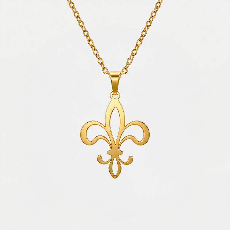 Collier fleur de lys, finition dorée