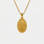 Collier médaille croix, finition dorée