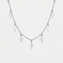 Collier plusieurs croix argent, finition argentée