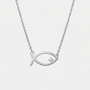Collier poisson chrétien argentée
