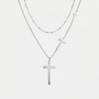 Collier trois croix argentée