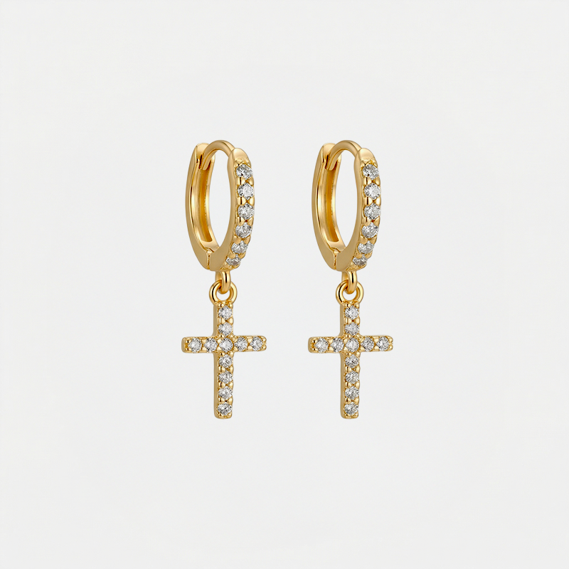 Boucles d'Oreilles Croix