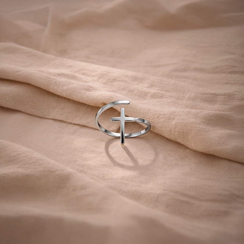 Bague croix femme acier - Pacis
