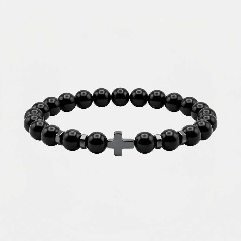 Bracelet croix pierre naturelle - Saxum