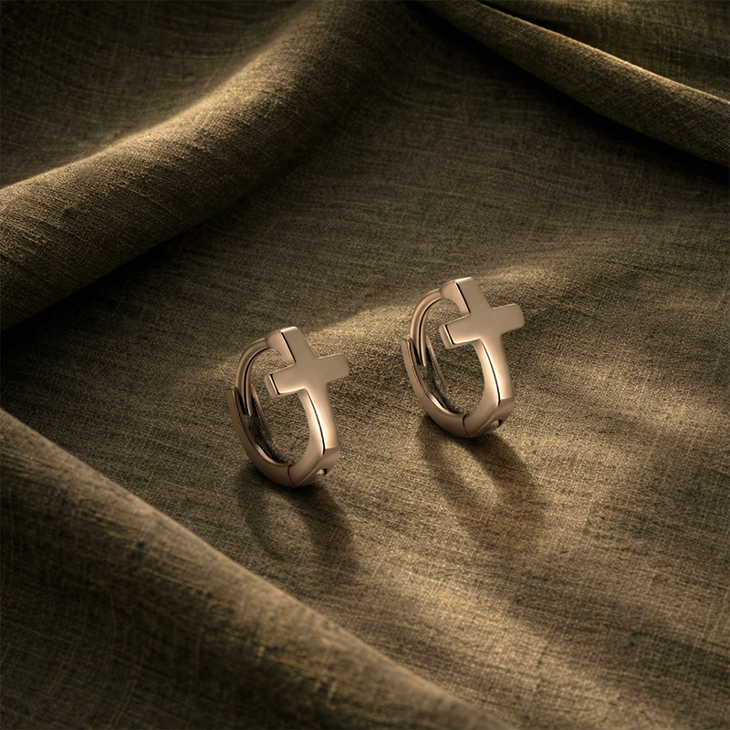 Boucles d'oreilles croix chrétienne - Serena