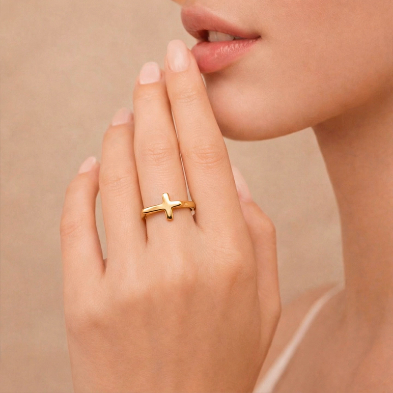 Bague croix chrétienne - Serena