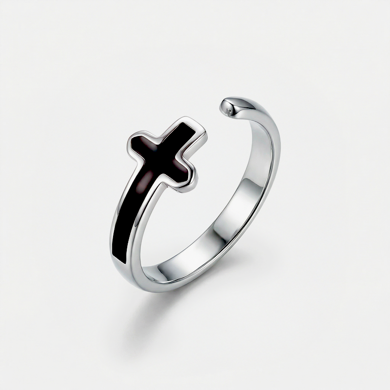 Bague croix noire - Spes