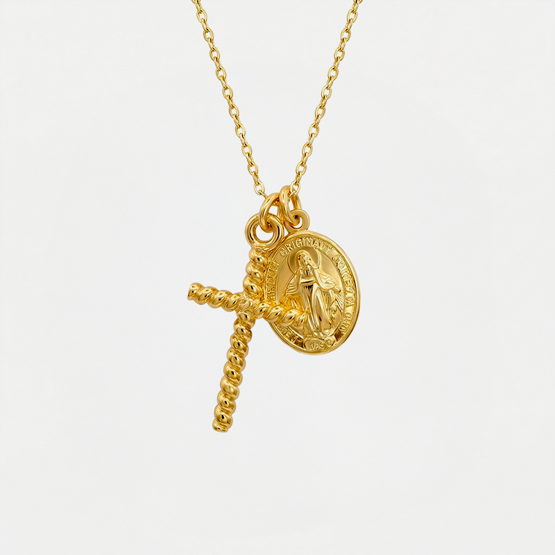 Collier croix catholique - Veritas