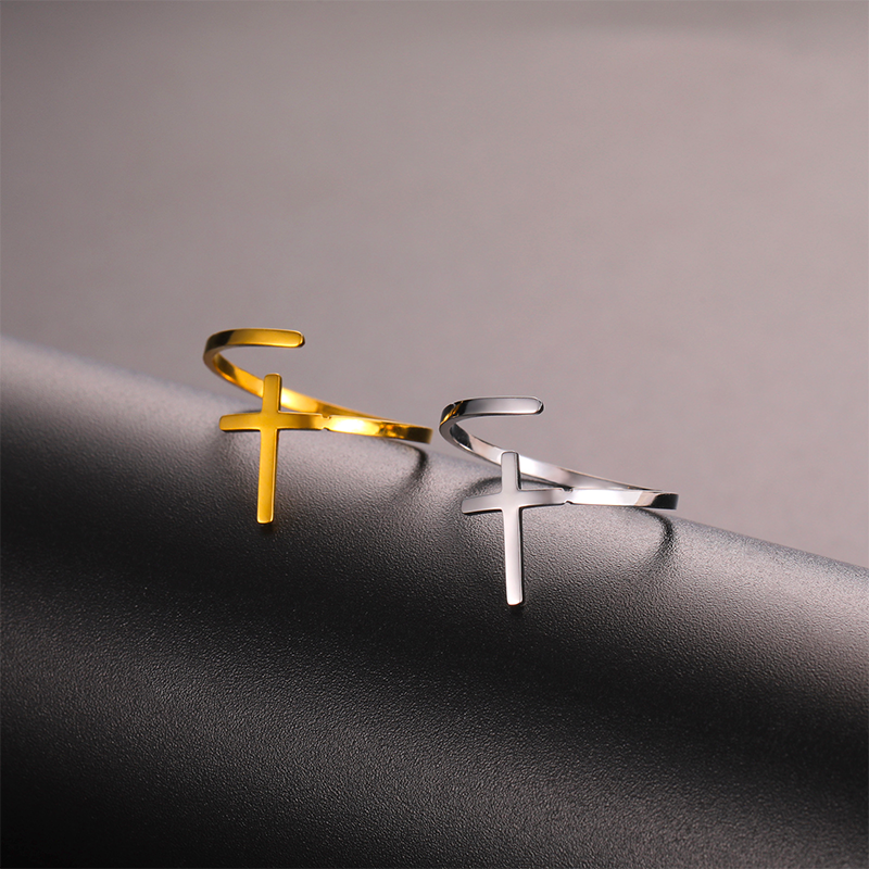 Bague croix femme acier - Pacis