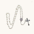 Chapelet blanc nacre, chapelet perles blanches