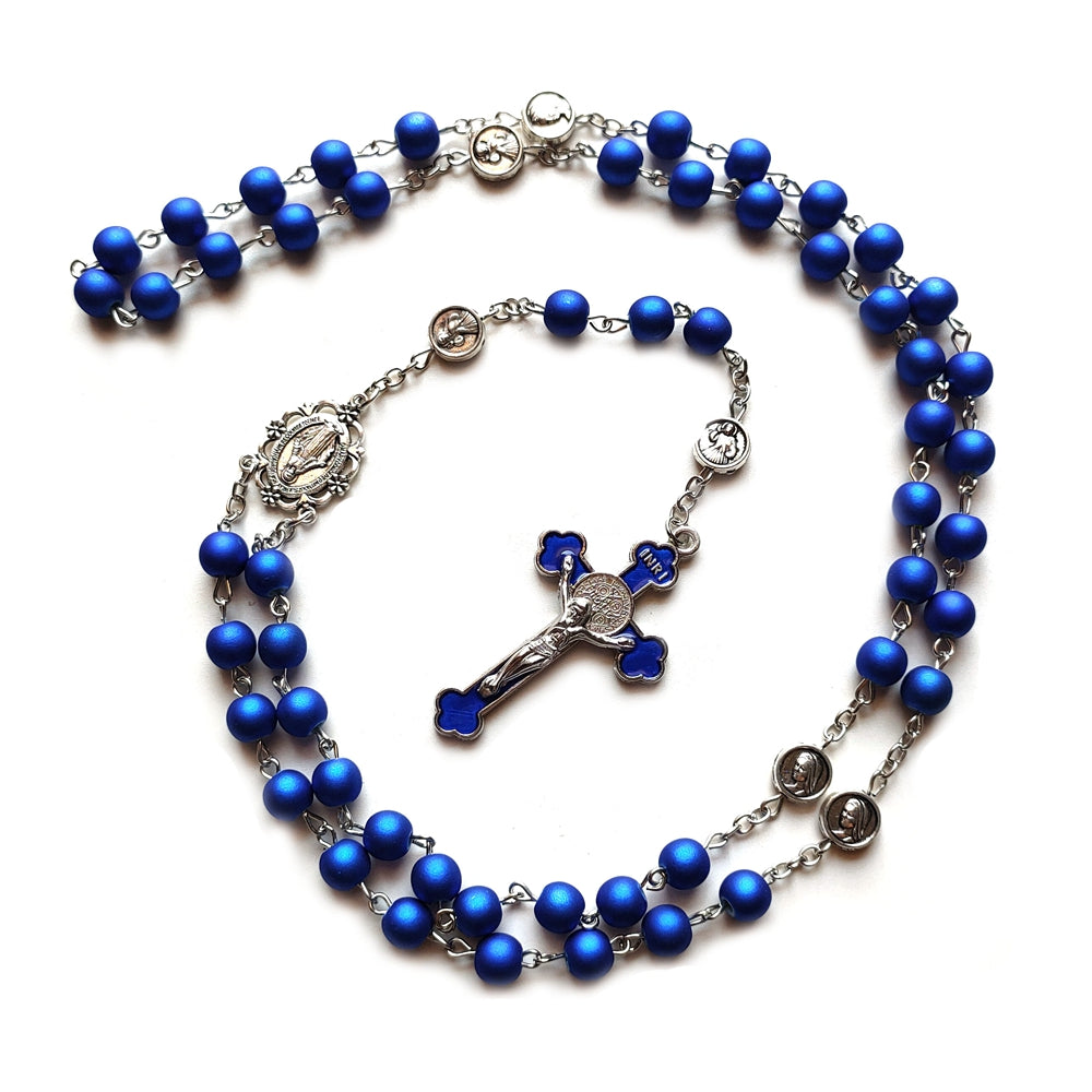 Chapelet bleu et argent