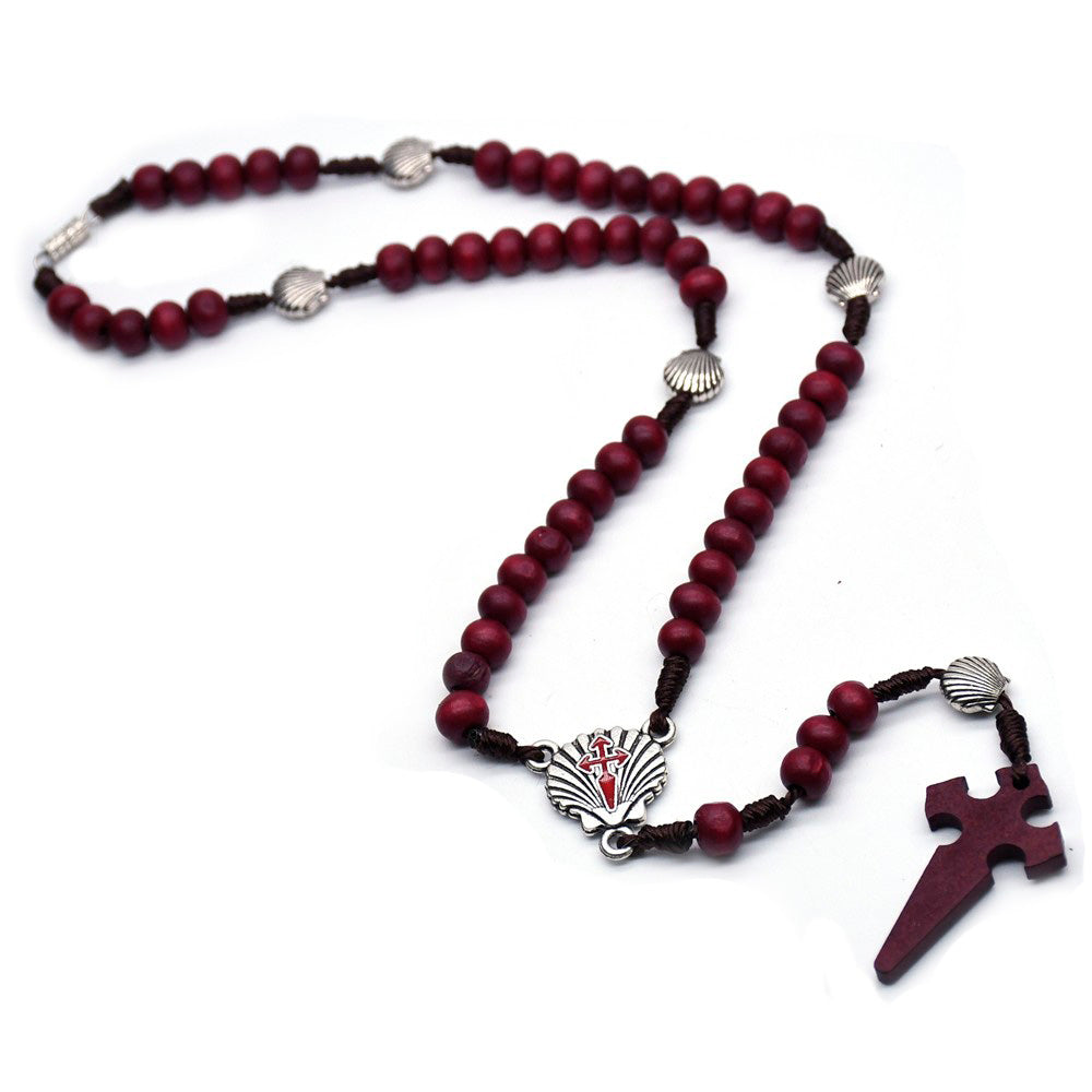 Chapelet Compostelle bois rouge