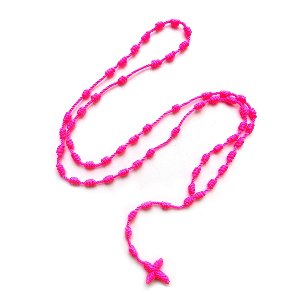 Chapelet corde fuchsia