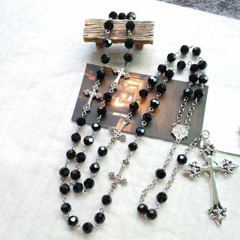 Chapelet croix fleur de lys
