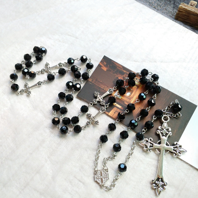 Chapelet croix fleurdelisée