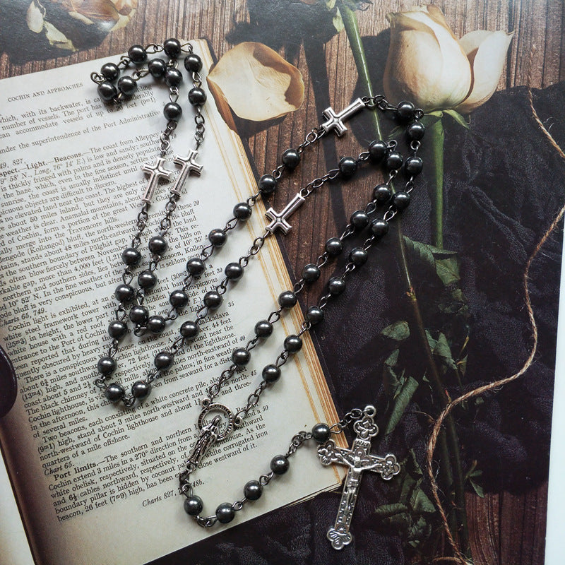 Chapelet croix métal