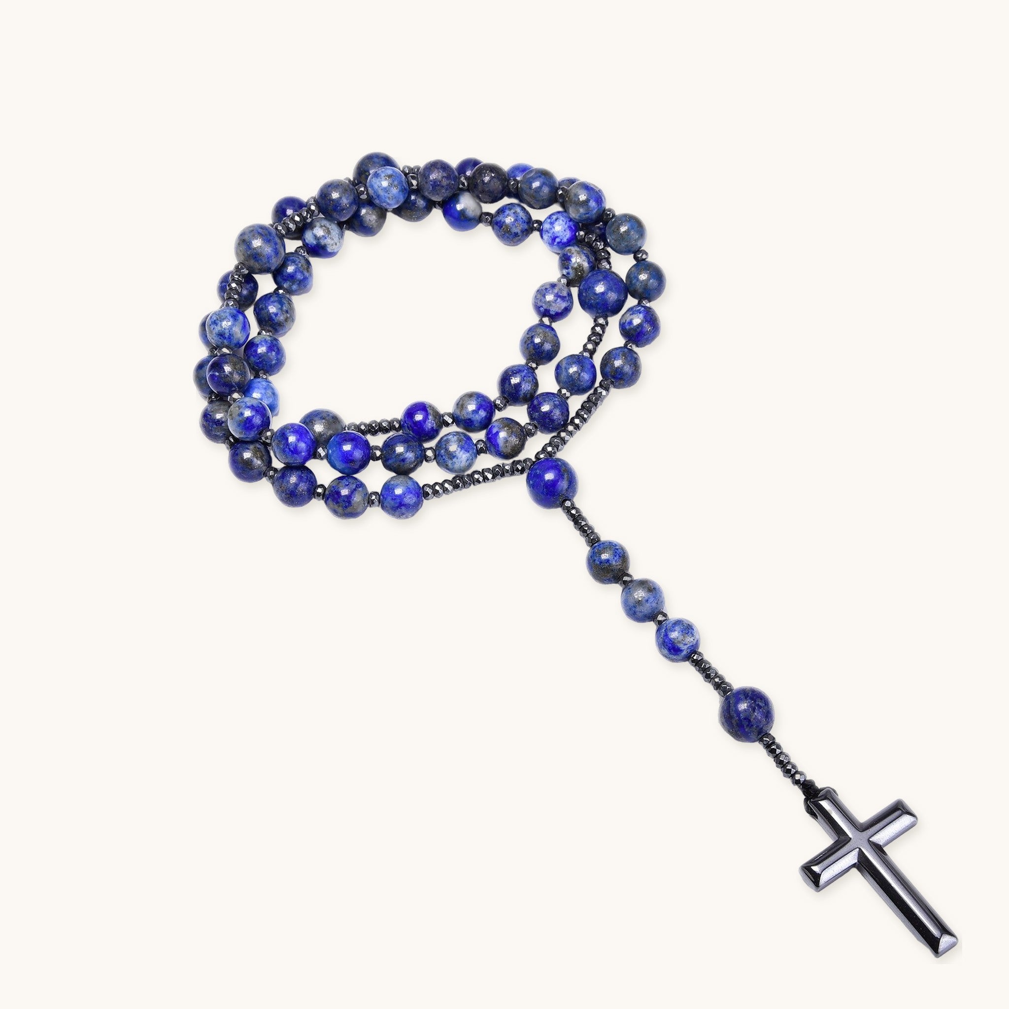 Chapelet en lapis-lazuli, chapelet bleu en lapis-lazuli