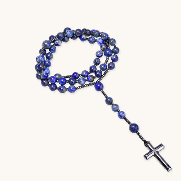 Chapelet en lapis-lazuli, chapelet bleu en lapis-lazuli