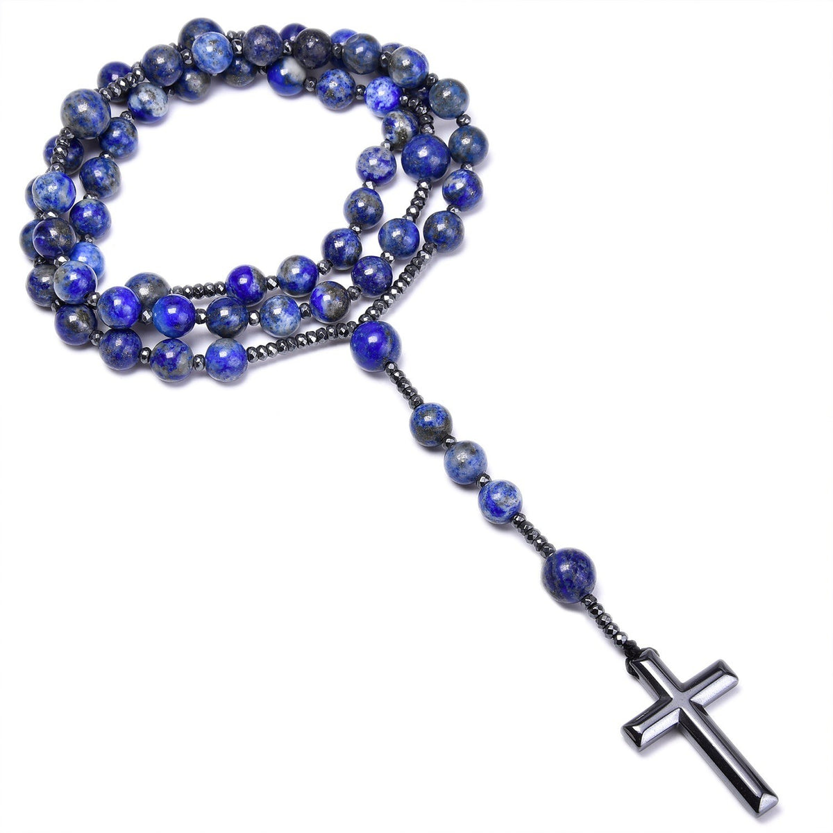 Chapelet en lapis-lazuli, chapelet bleu en lapis-lazuli