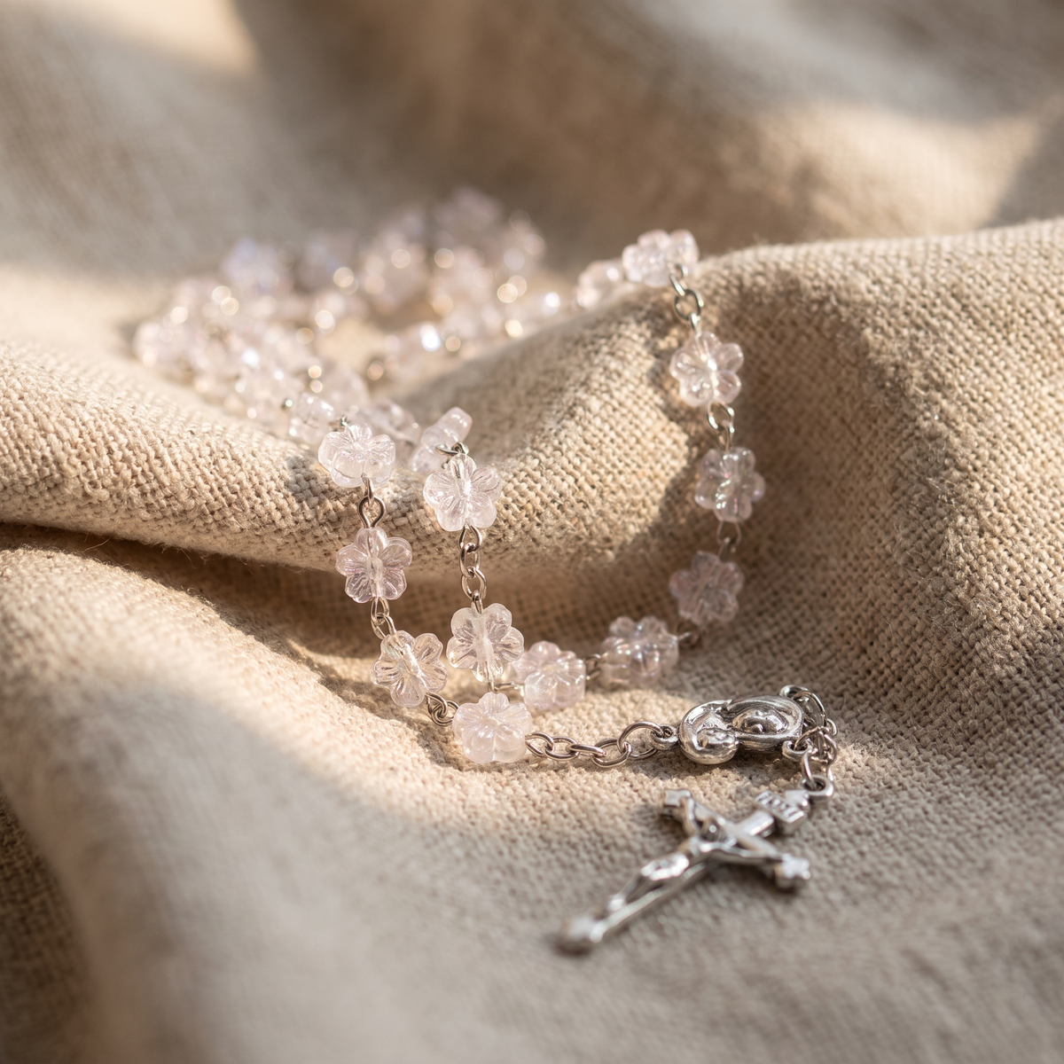 Chapelet fleur, chapelet perles fleurs
