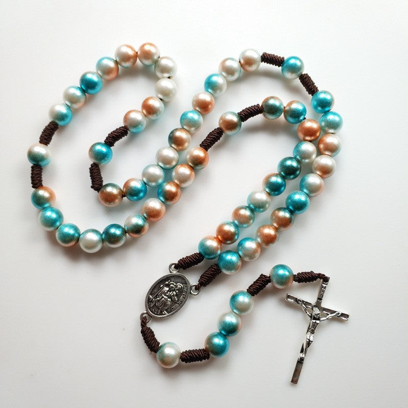 Chapelet nacré turquoise