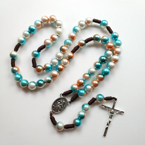 Chapelet nacré turquoise