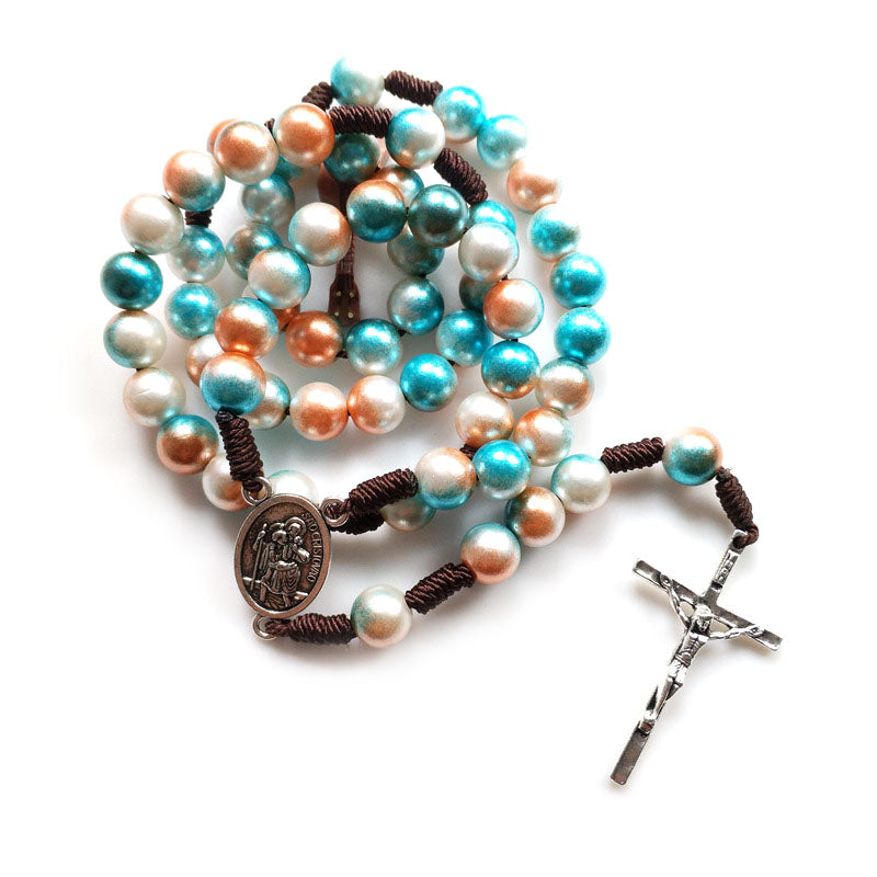 Chapelet nacré turquoise