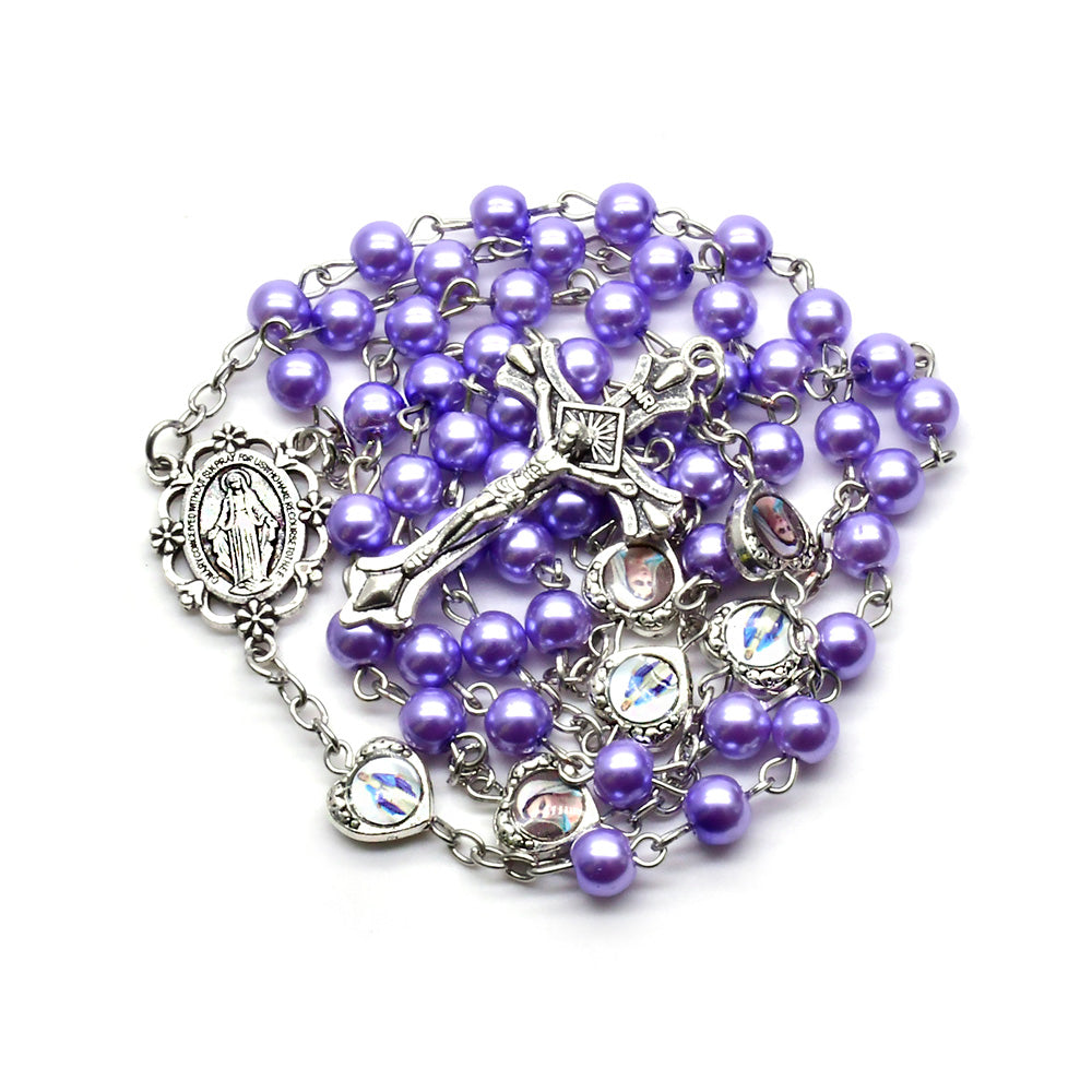 Chapelet nacré violet