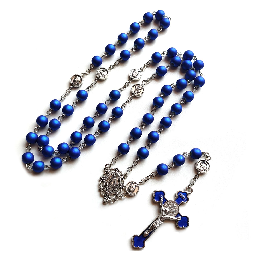 Chapelet perles bleues