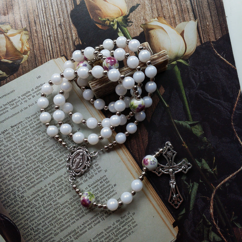Chapelet perles céramique